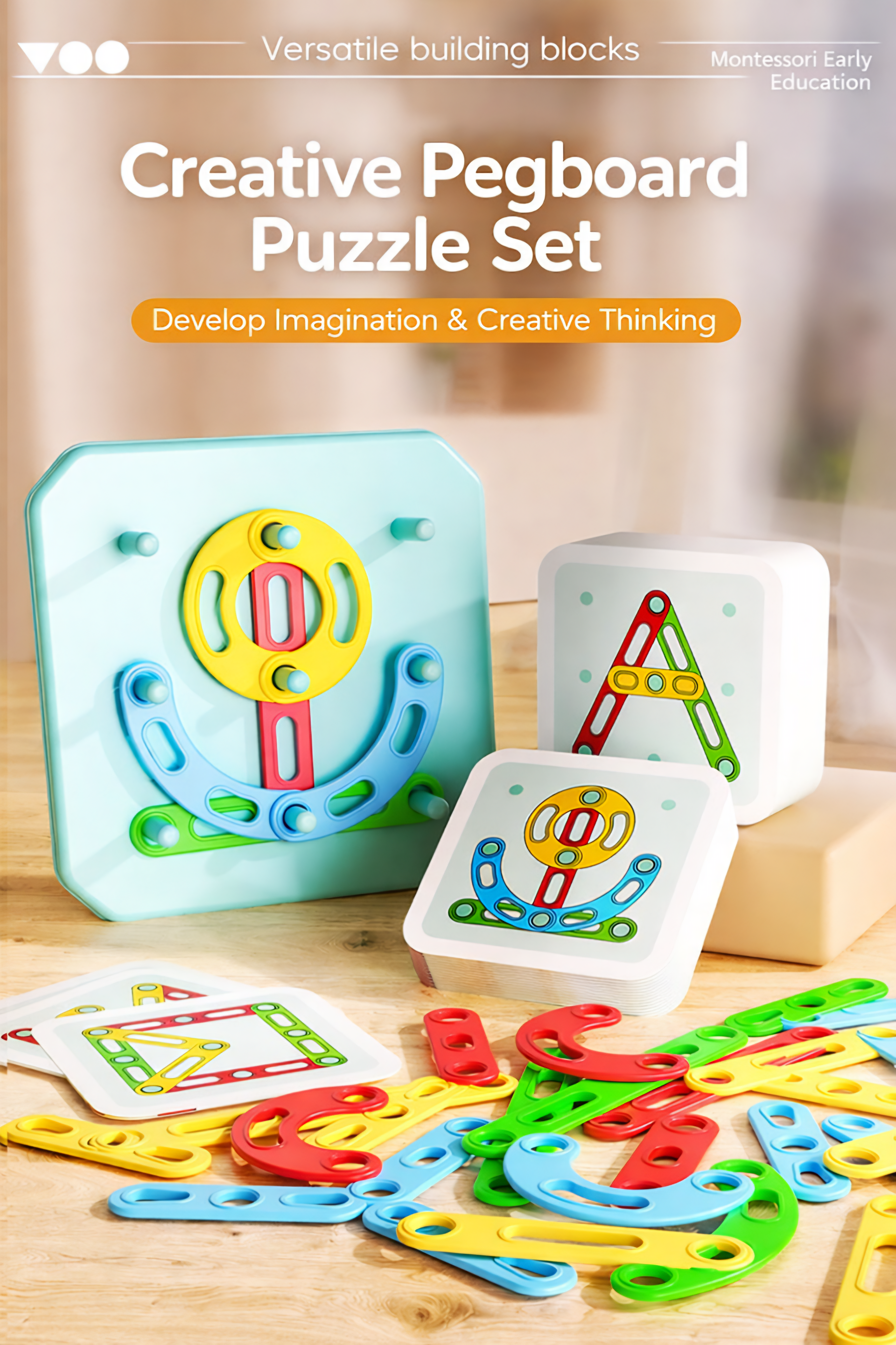 Montessori Pegboard Puzzle Set