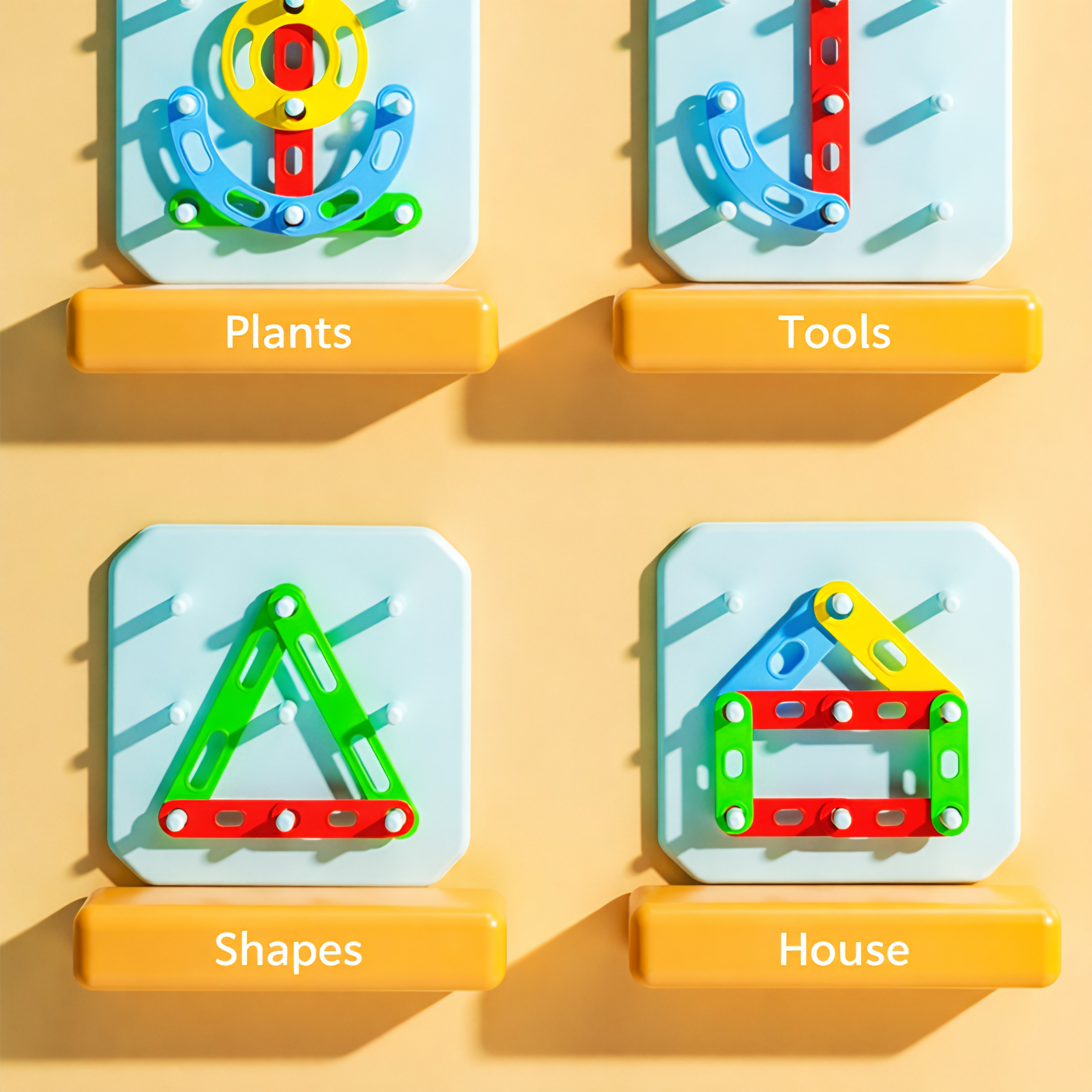 Montessori Pegboard Puzzle Set